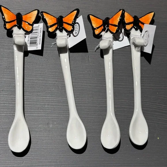 Butterfly Design Ceramic Spoons - Picture 1 of 4